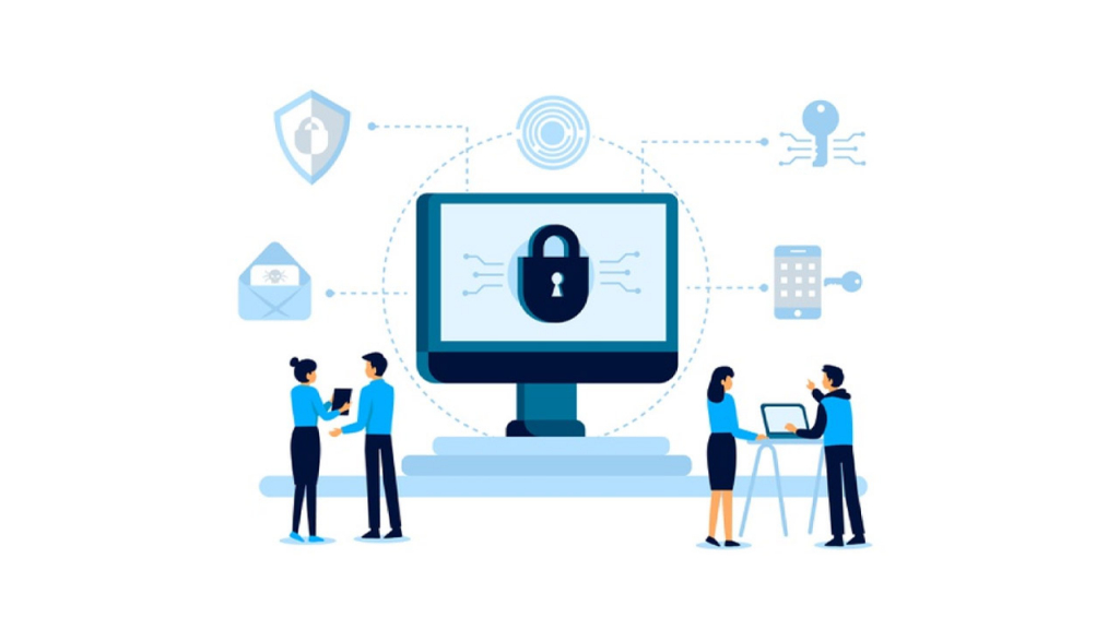 Cyber security padlock illustration